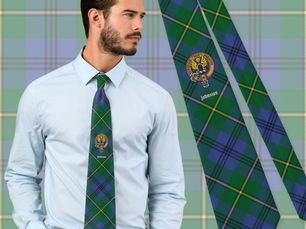 Best Deals! Clan Johnston Crest over Tartan Neck Tie