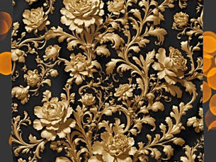 Hot Review! Elegance in Bloom: Black and Gold Floral Bandana