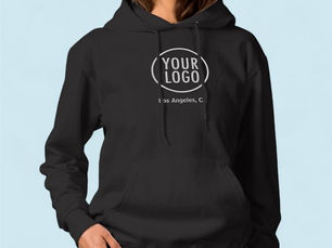 Review Black Pullover Hoodie Custom Business Logo Unisex