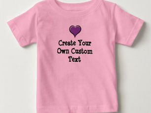 Hot Deals! Create your own custom text with Purple Heart Baby T-Shirt