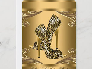 Review Elegant Black and Gold Leopard Shoe Birthday Party Invitation