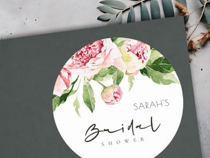 Top 10! SOFT BLUSH FLORAL PEONY WATERCOLOR BRIDAL SHOWER CLASSIC ROUND STICKER