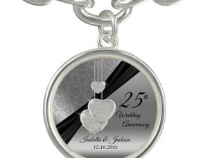 Review 25th Silver Wedding Anniversary Keepsake Charm Bracelet