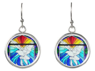 Top 10! Stained Glass Confirmation Holy Spirit Dove Earrings