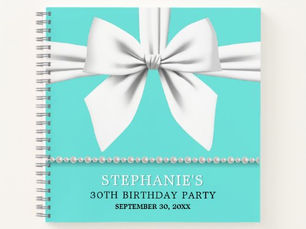 Hot Deals! Glam Aqua Tiffany Theme Birthday Guest Book