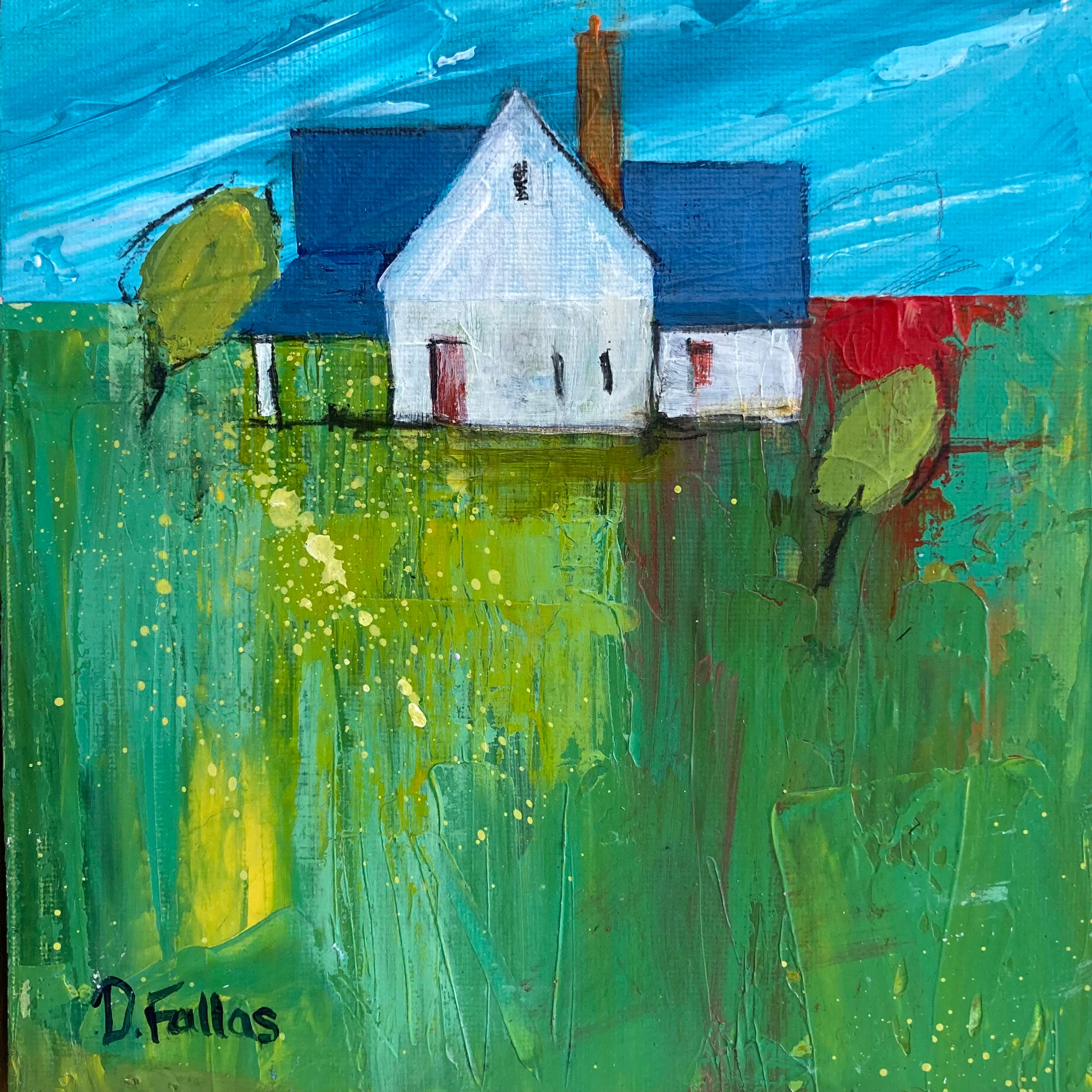 little house in green field