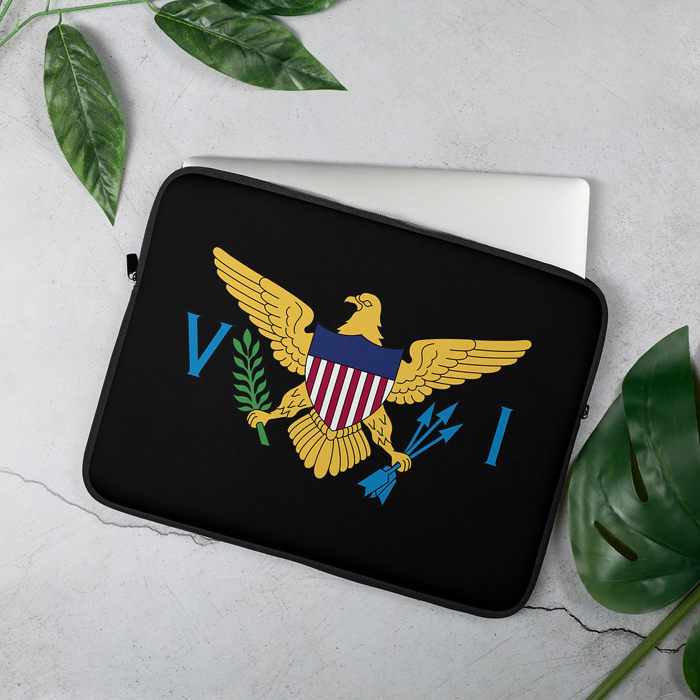 U.S. Virgin Islands Black Laptop Sleeve