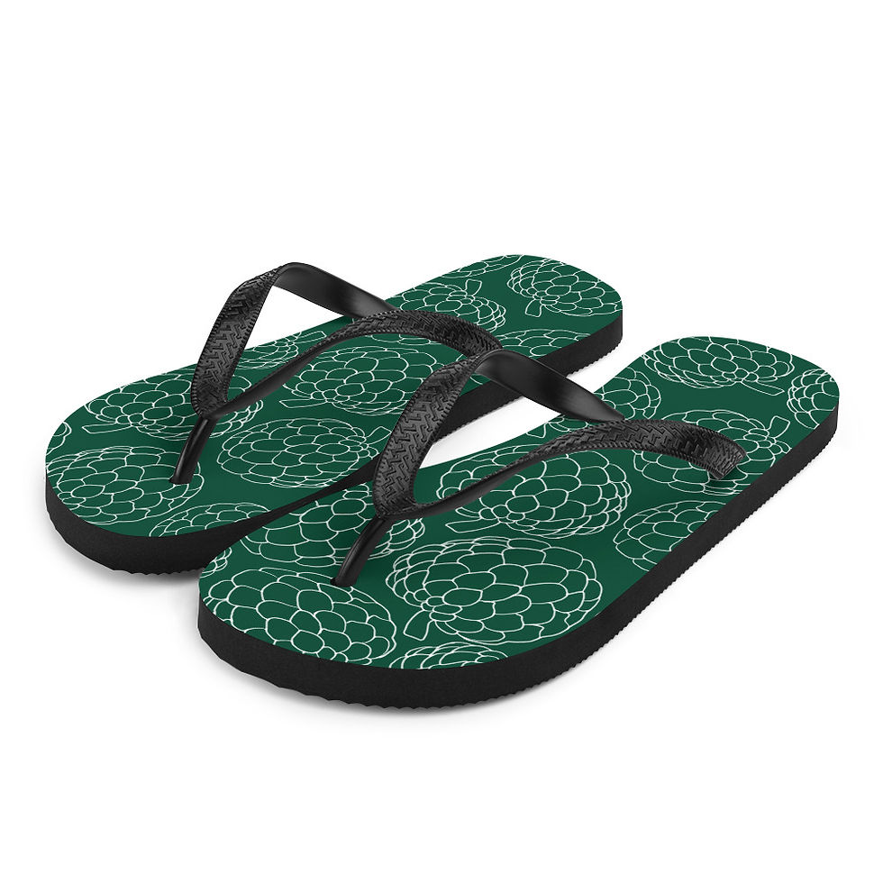 Thumbnail: Sugar Apples Dark Green Flip-Flops