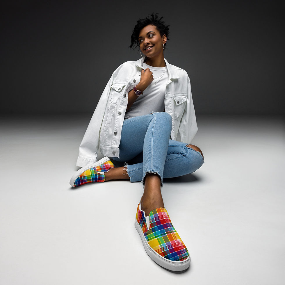 Thumbnail: U.S. Virgin Islands Madras Women’s Slip-On Canvas Shoes