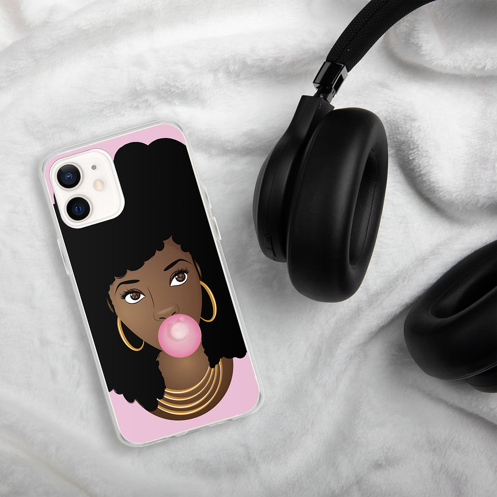 Thumbnail: Black Woman, Natural Hair Beauty, Popping Pink Bubblegum Case for iPhone®