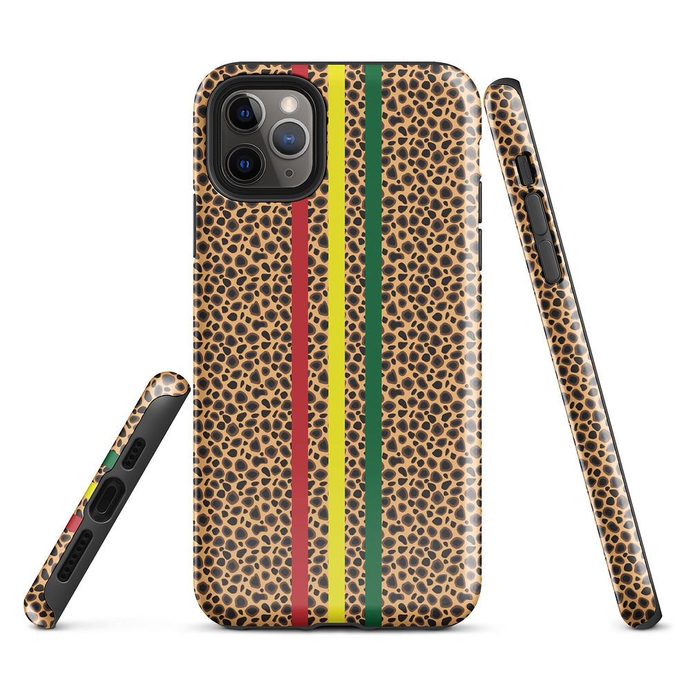 Thumbnail: Cheetah Print, Ice, Gold, & Green Tough Case for iPhone®