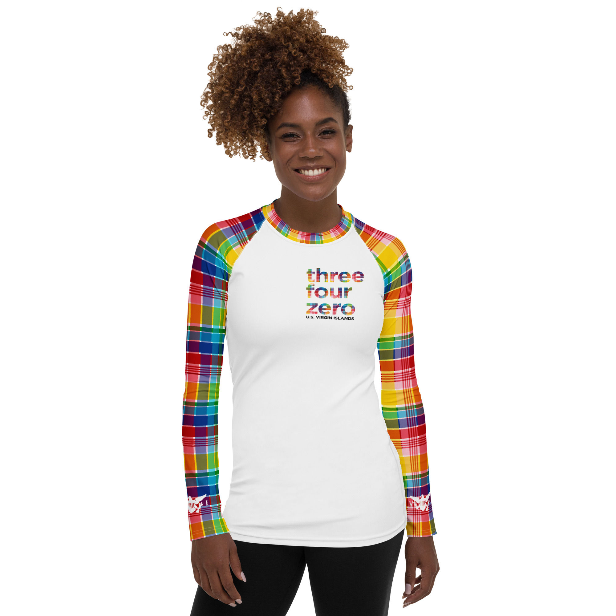 340 - U.S. Virgin Islands Madras Women's Rash Guard