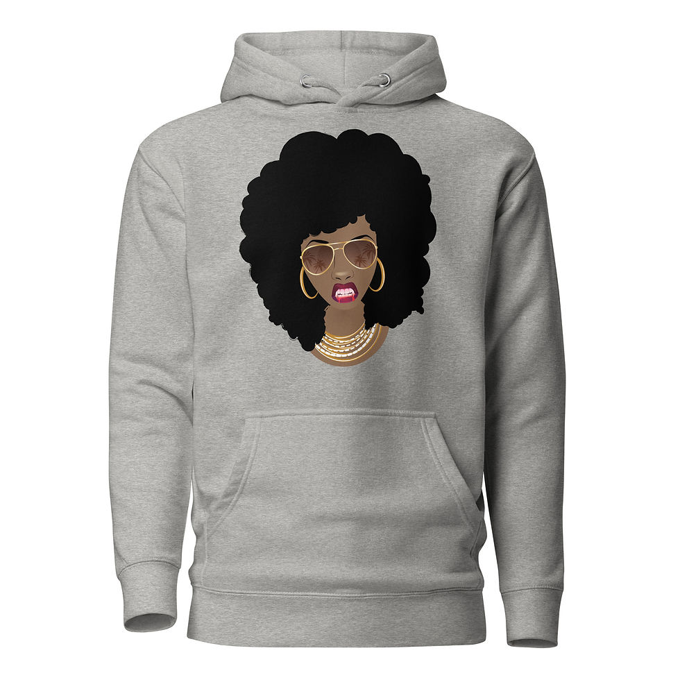 Thumbnail: Black Woman Vampire, Bloody Fangs Premium Hoodie