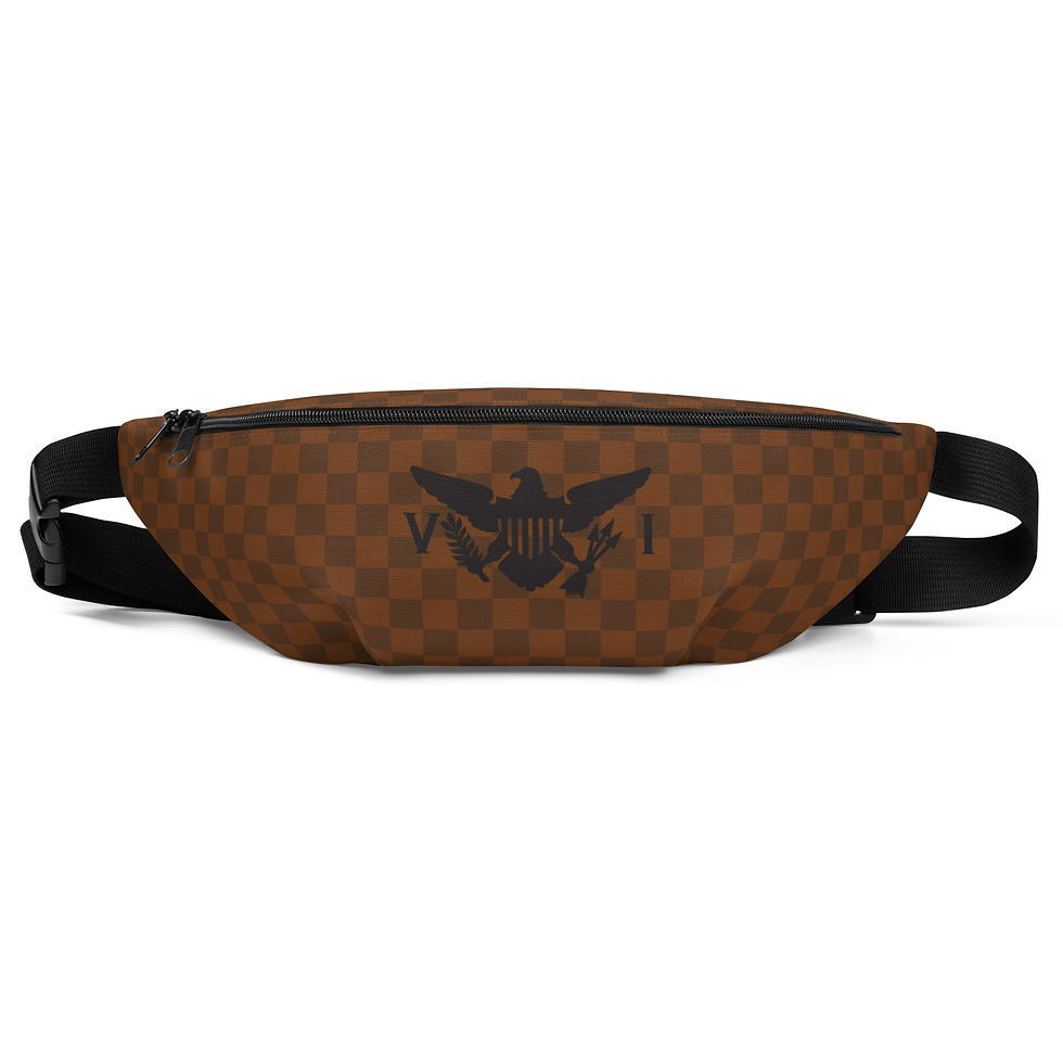 Thumbnail: USVI Flag Brown Checkered Fanny Pack