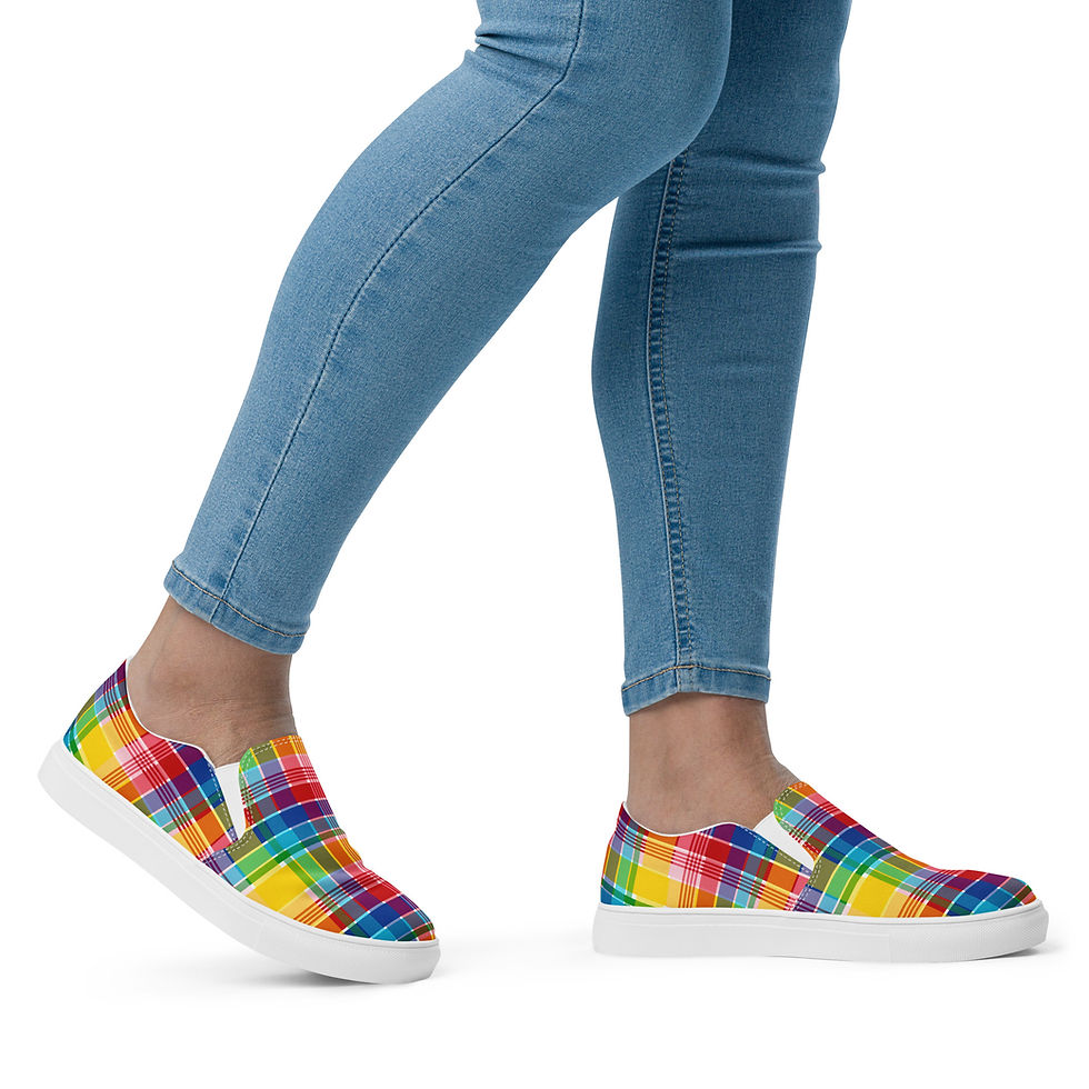 Thumbnail: U.S. Virgin Islands Madras Women’s Slip-On Canvas Shoes