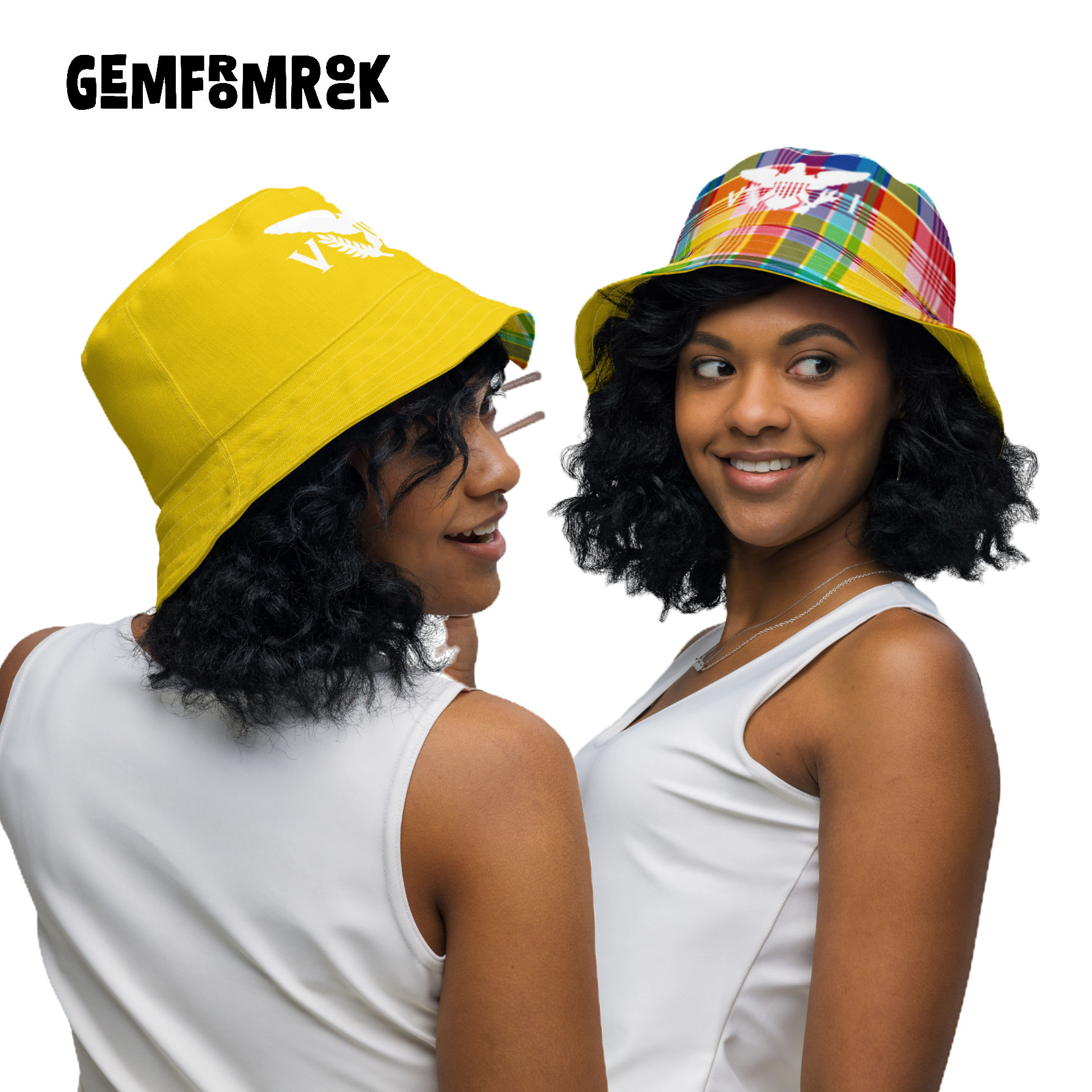 U.S. Virgin Islands Madras & Flag Yellow Reversible Bucket Hat