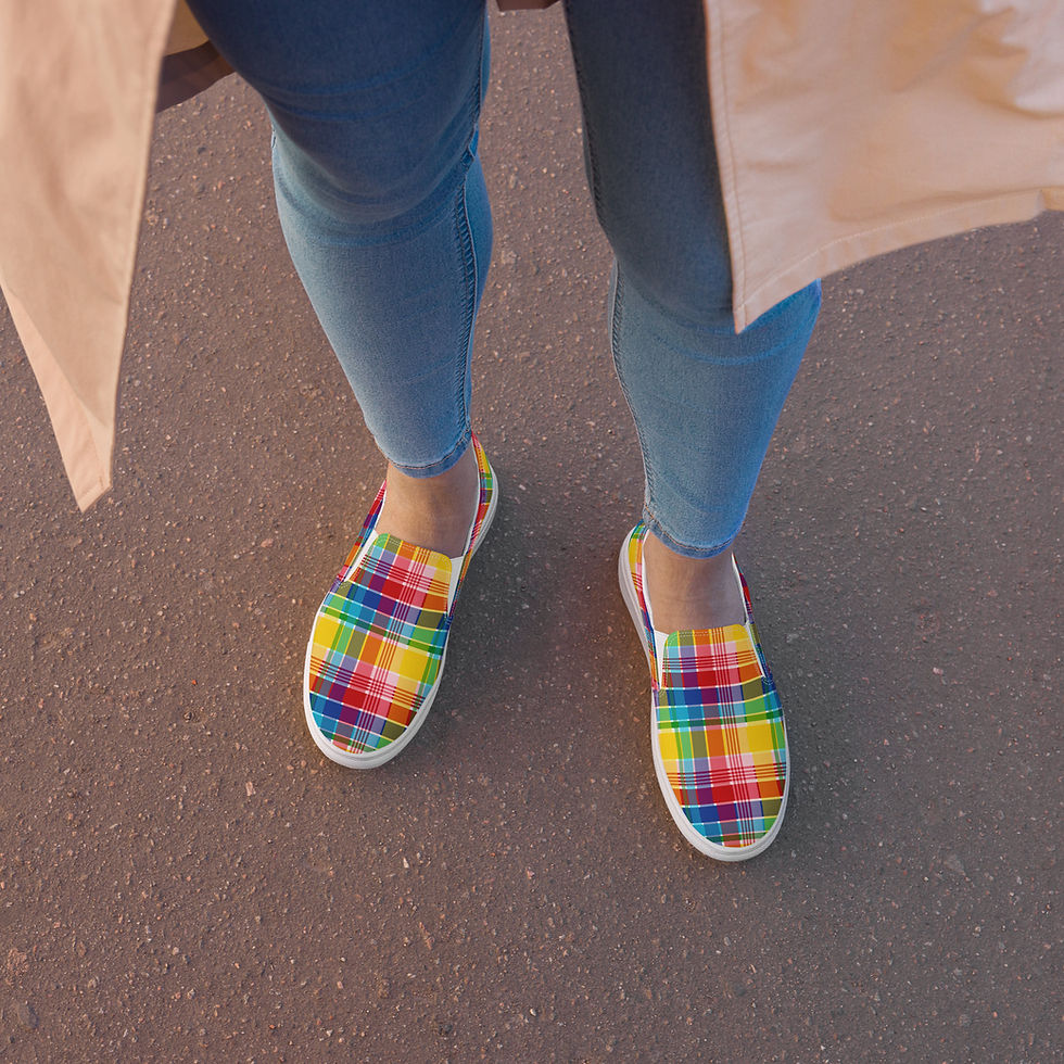 Thumbnail: U.S. Virgin Islands Madras Women’s Slip-On Canvas Shoes