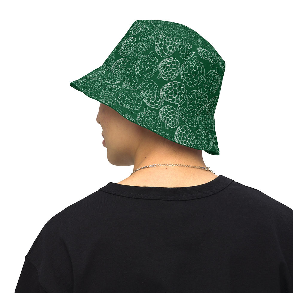 Thumbnail: U.S. Virgin Islands Flag, Sugar Apples Green Reversible Unisex Bucket Hat