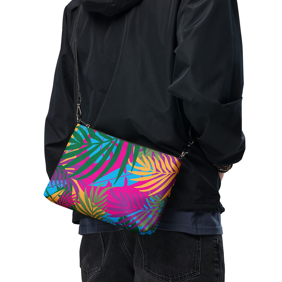 Thumbnail: Colorful Tropical Leaves Crossbody Bag