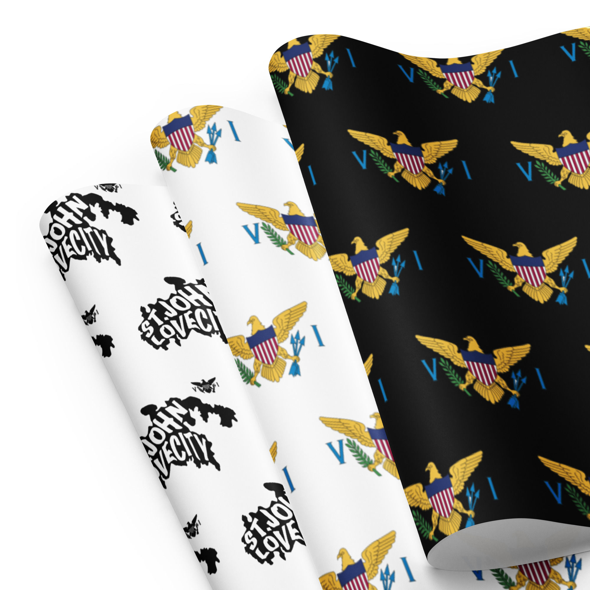 St. John, U.S. Virgin Islands Flag Wrapping Paper Sheets