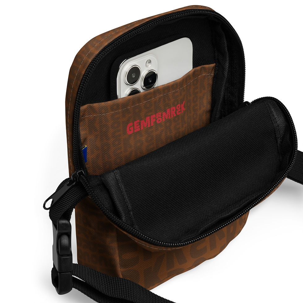 Thumbnail: ROCK, USVI Flag Red/Brown Utility Crossbody Bag