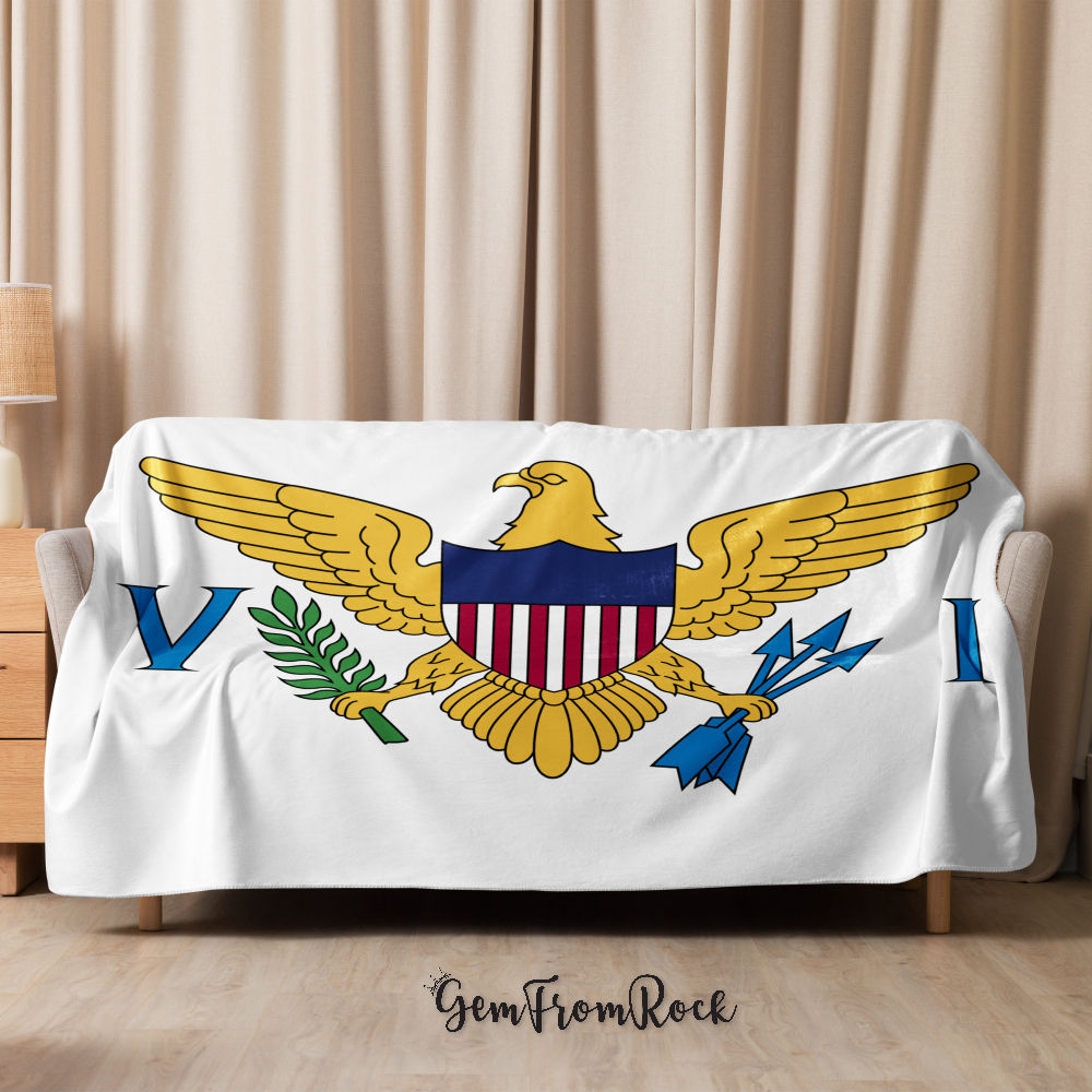 U.S. Virgin Islands Flag Sherpa Blanket