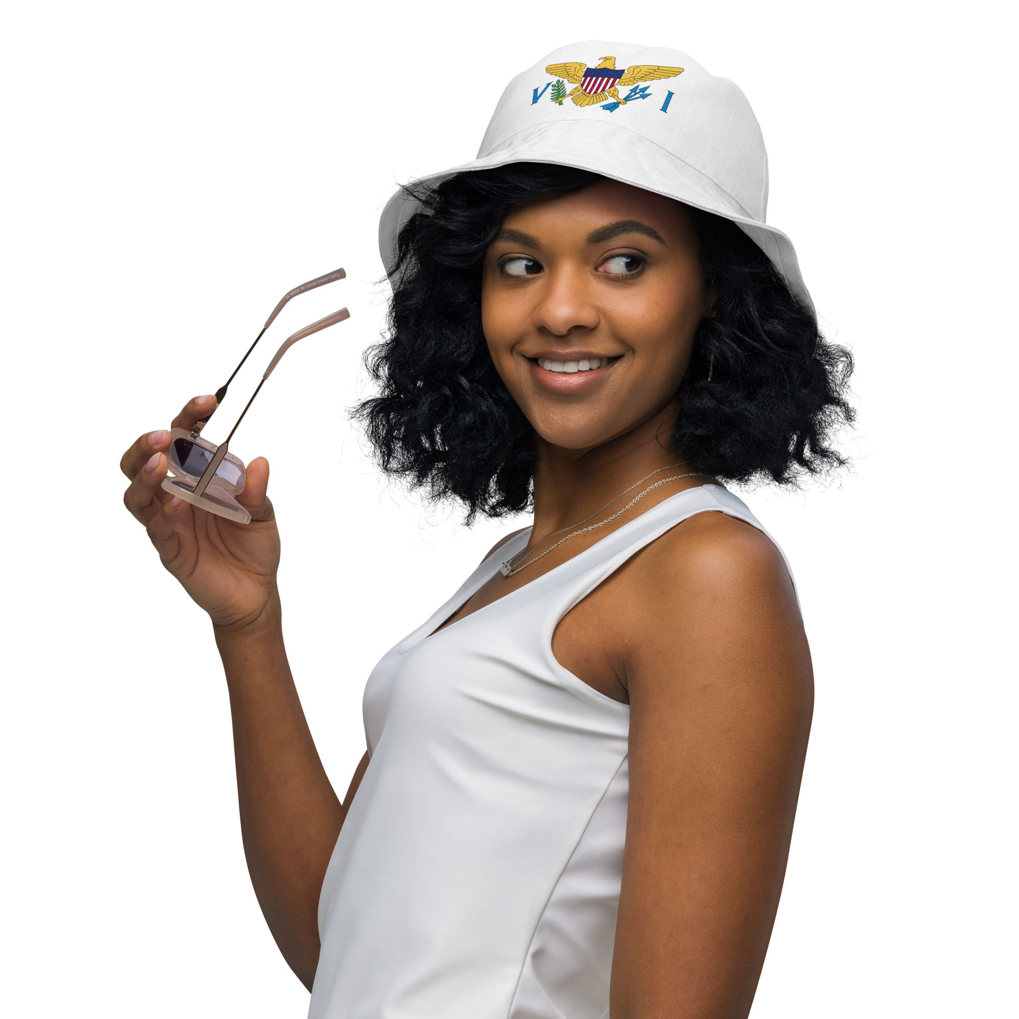 U.S. Virgin Islands Flag White Bucket Hat