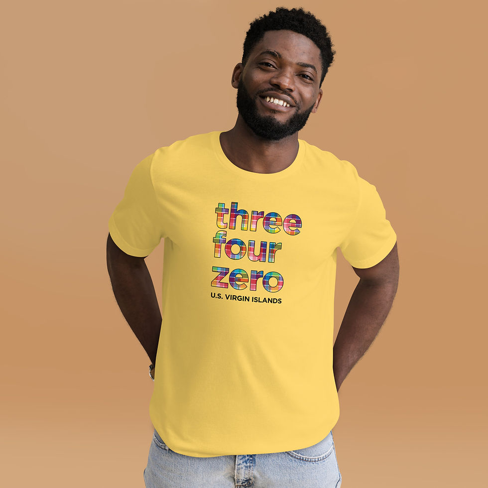 Thumbnail: 340 Madras Area Code - U.S. Virgin Islands Unisex T-shirt