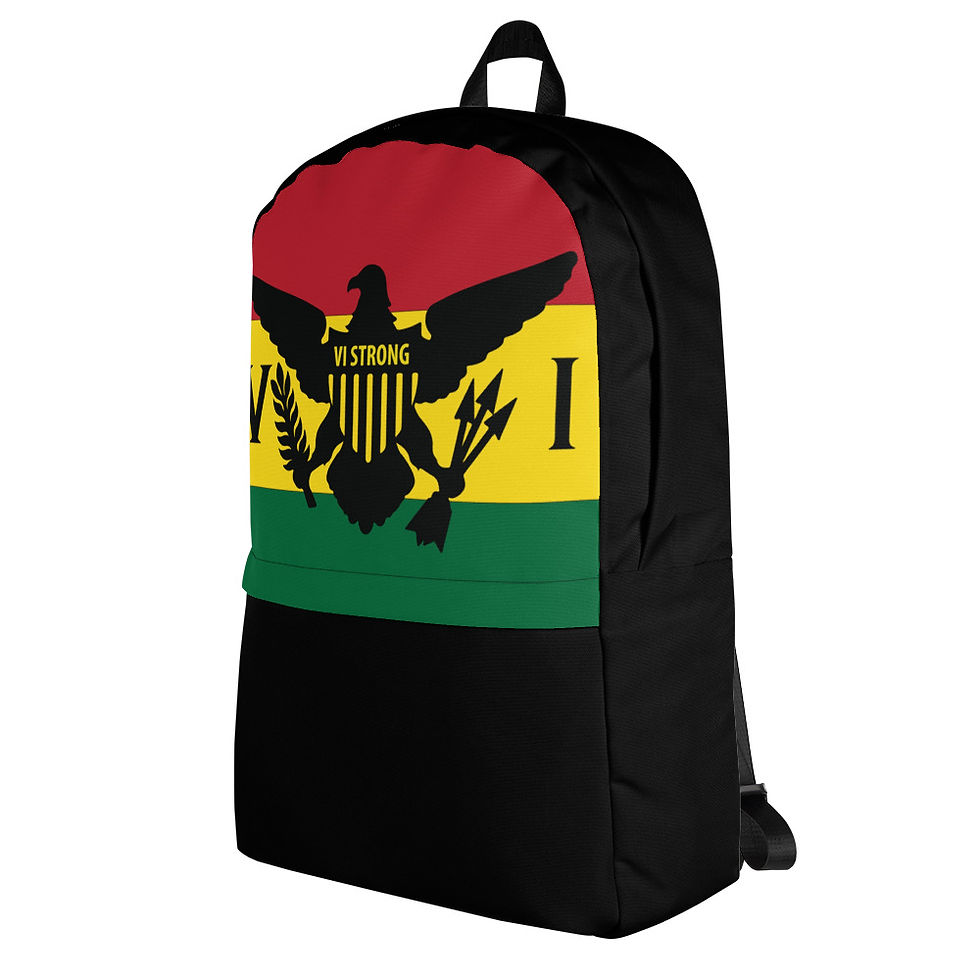 Thumbnail: US Virgin Islands Flag, V.I. Strong, Ice, Gold & Green Backpack