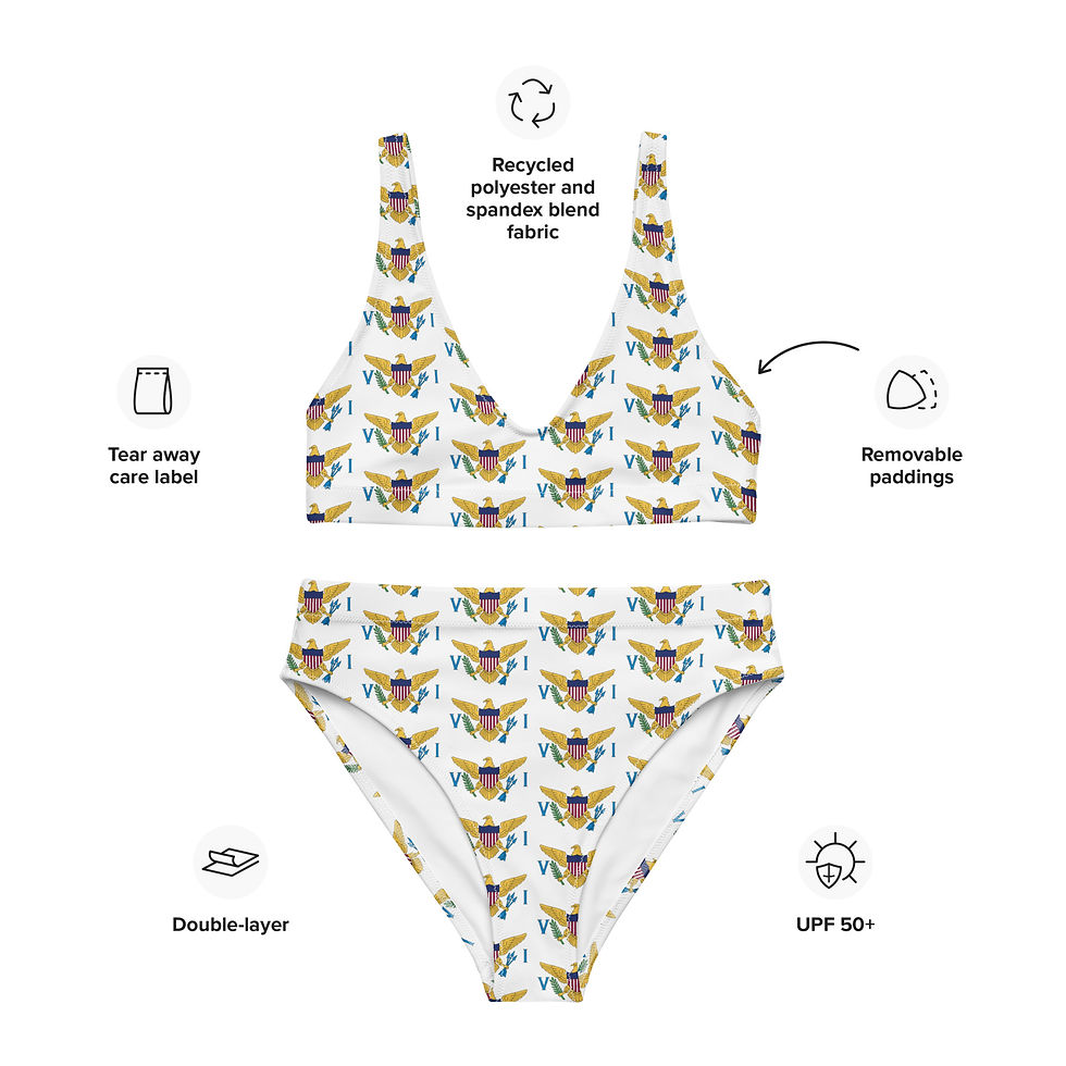 Thumbnail: U.S. Virgin Islands Flag White High-Waisted Bikini