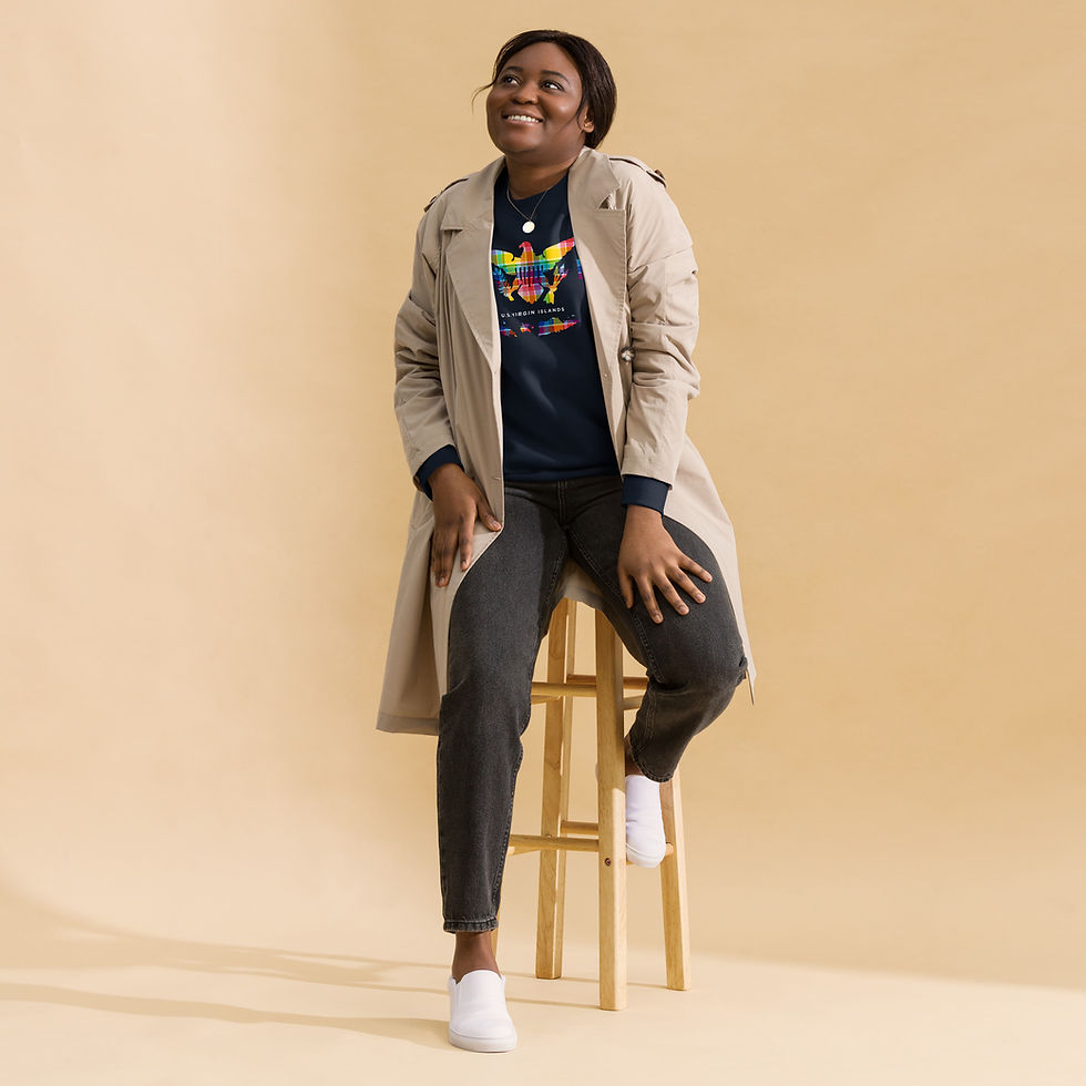 Thumbnail: U.S. Virgin Islands Madras & Islands Unisex Premium Dark Sweatshirt