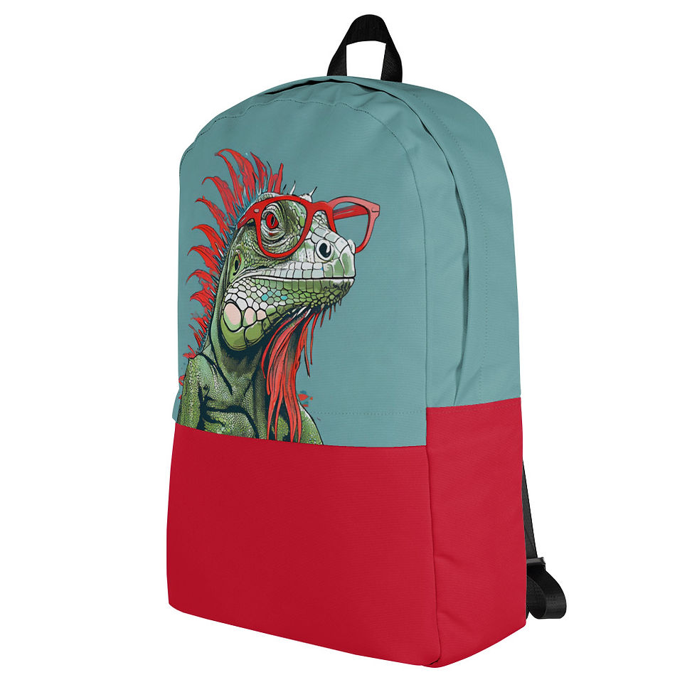 Thumbnail: Iguana Wearing Red Glasses Backpack
