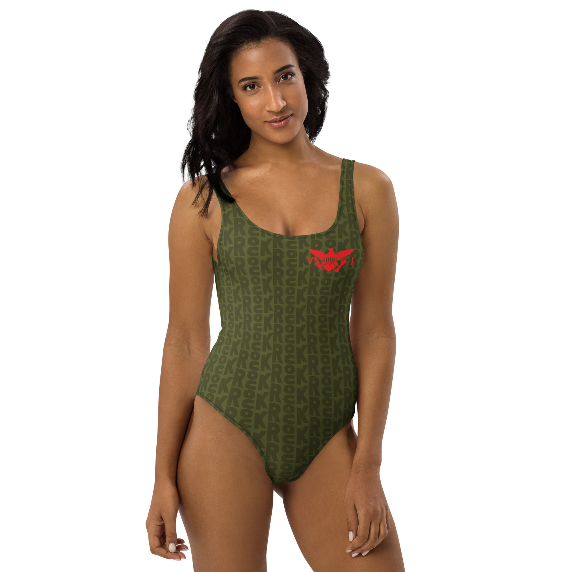 ROCK, (St. Thomas, USVI) Olive Green One-Piece Swimsuit