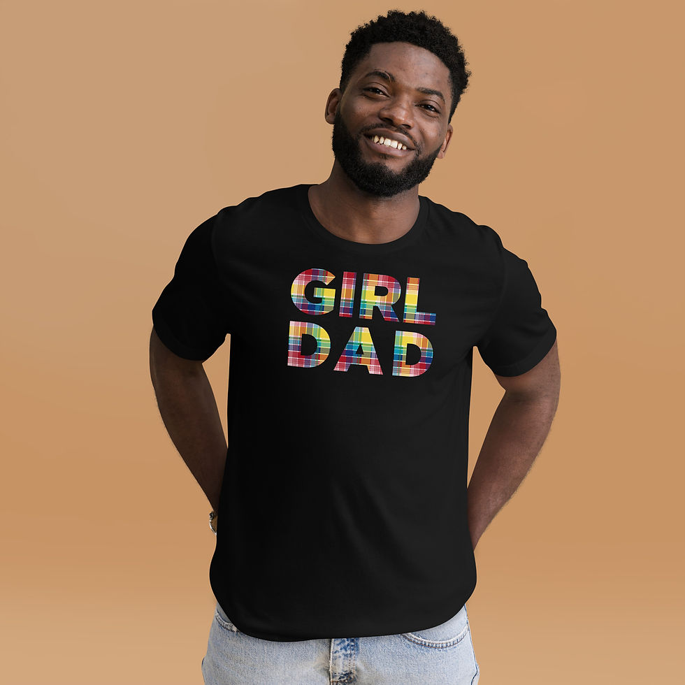 Thumbnail: GIRL DAD, USVI Madras Pattern T-Shirt