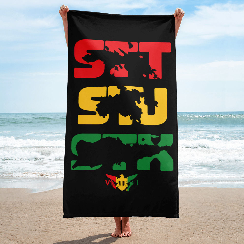 STT STJ STX U.S. Virgin Islands Beach Towel