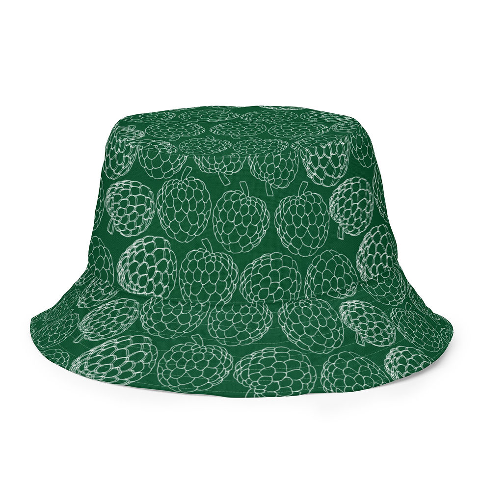 Thumbnail: U.S. Virgin Islands Flag, Sugar Apples Green Reversible Unisex Bucket Hat
