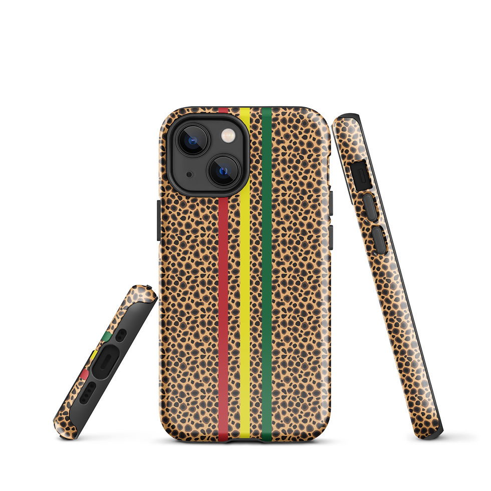 Thumbnail: Cheetah Print, Ice, Gold, & Green Tough Case for iPhone®