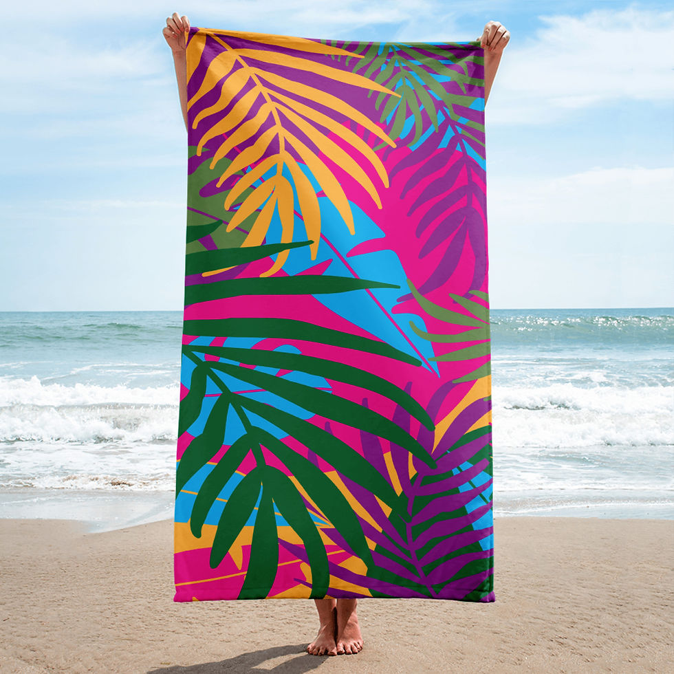 Thumbnail: Colorful Tropical Leaves Beach Towel