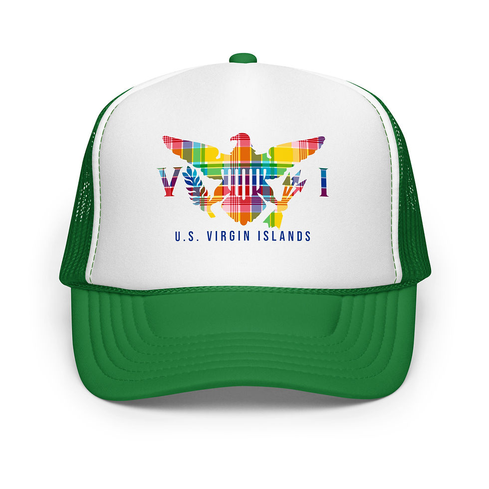 Thumbnail: U.S. Virgin Islands Flag, Madras Foam Trucker Hat
