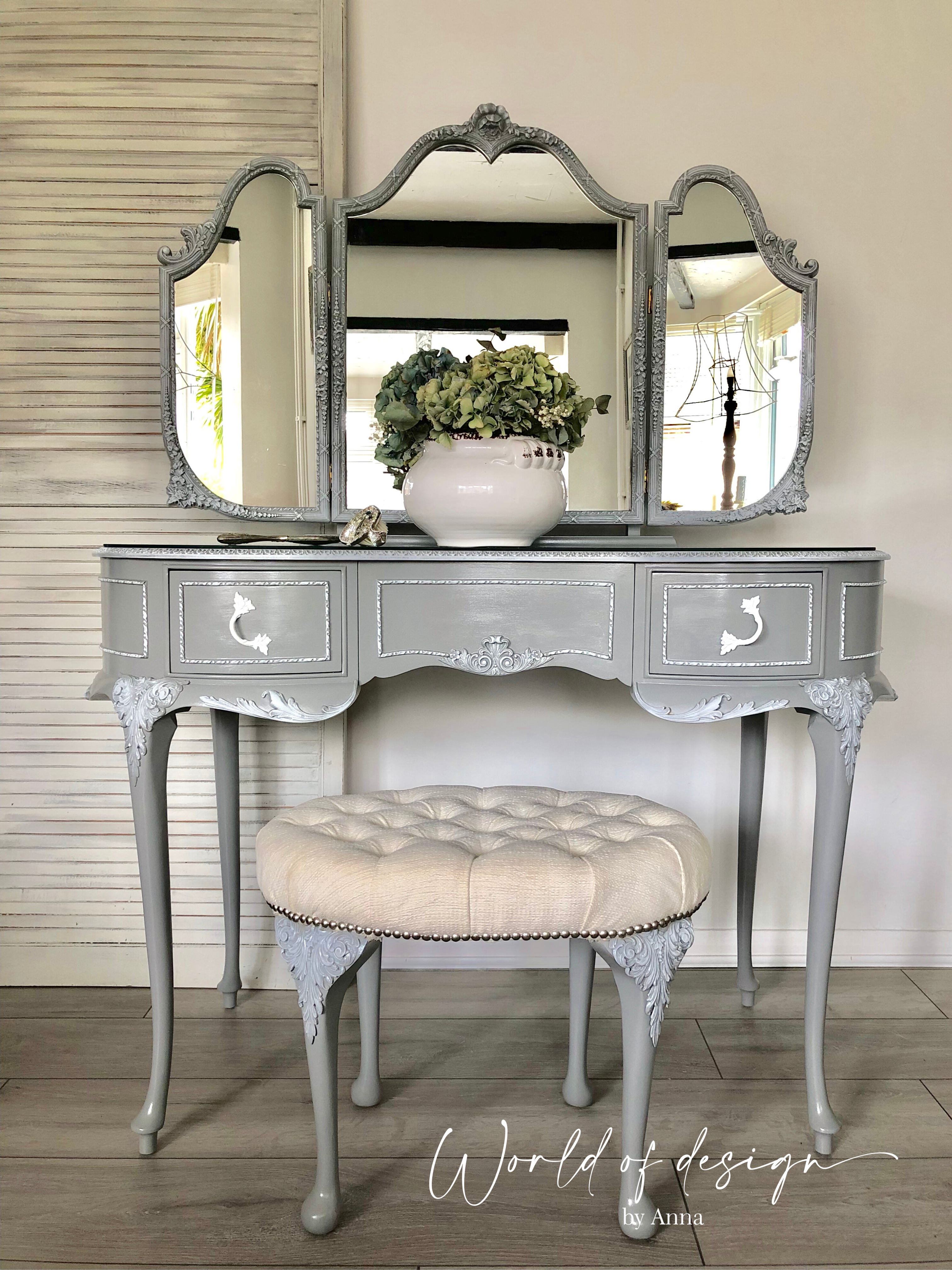French Style Olympus dressing table with a stool