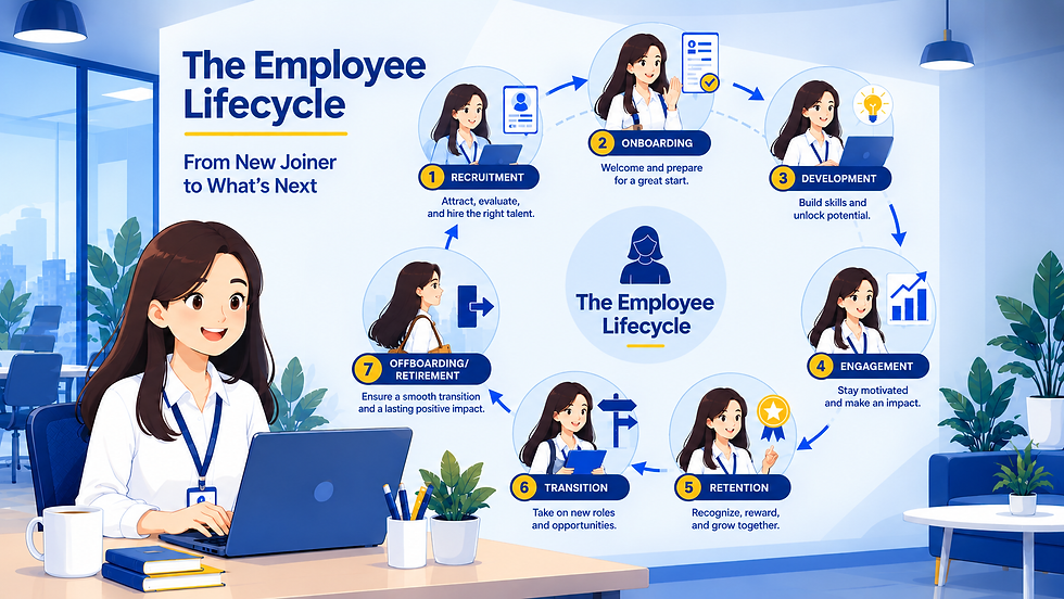 Employee lifecycle from recruitment to retirement