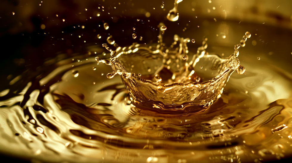 Auf einem verzierten Tablett liegen handgeschriebene Notizen, umgeben von bernsteinfarbenen Glasfläschchen mit Pflanzenetiketten, brennenden Kerzen und sanftem warmem Licht. Die Szene wirkt rituell, ruhig und erinnert an Rauhnachts-Journaling, Duftöle und innere Einkehr.