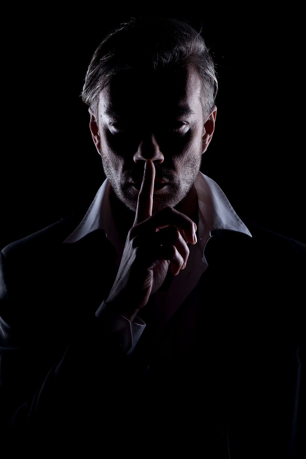 Man's silhouette in the dark