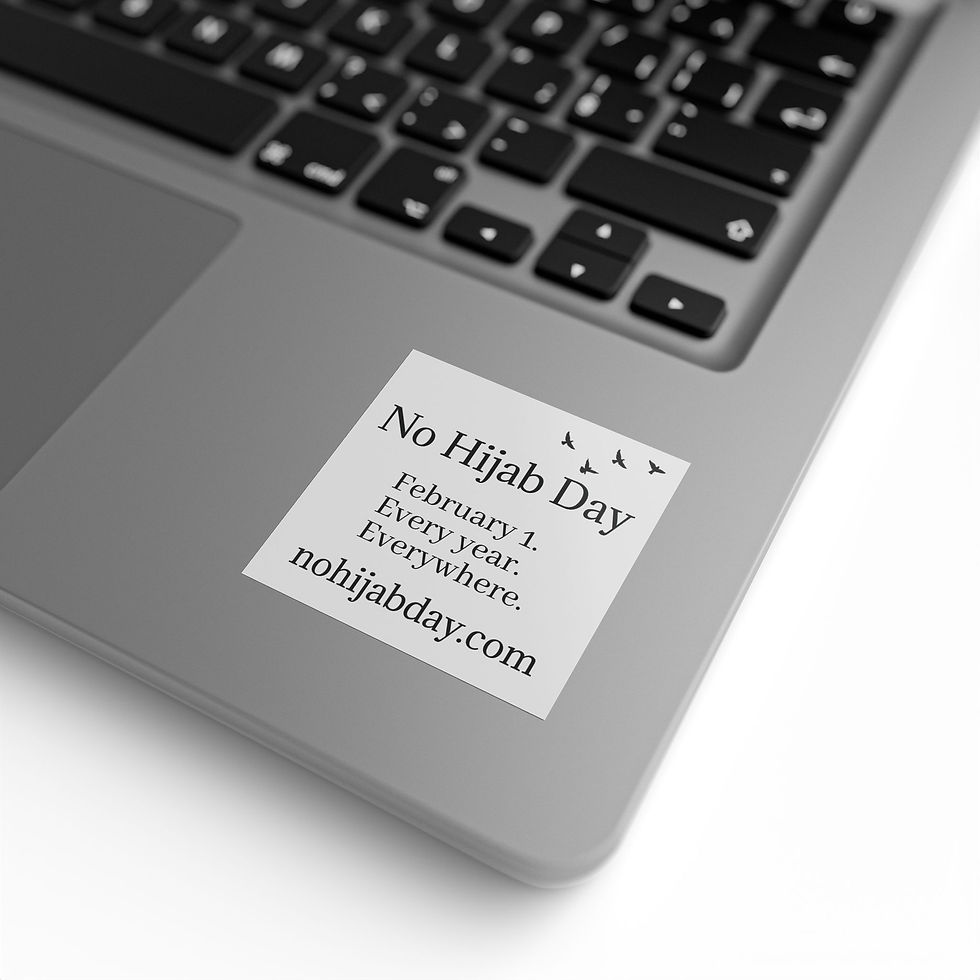 Thumbnail: No Hijab Day - Roll of Square Stickers