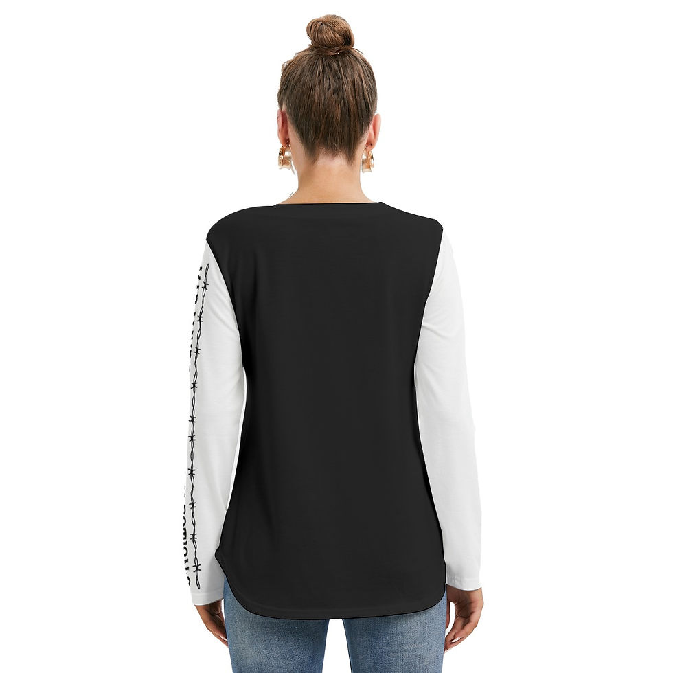 Thumbnail: All-Over Print Women's Long Sleeve Neckline Tie Sweatshirt