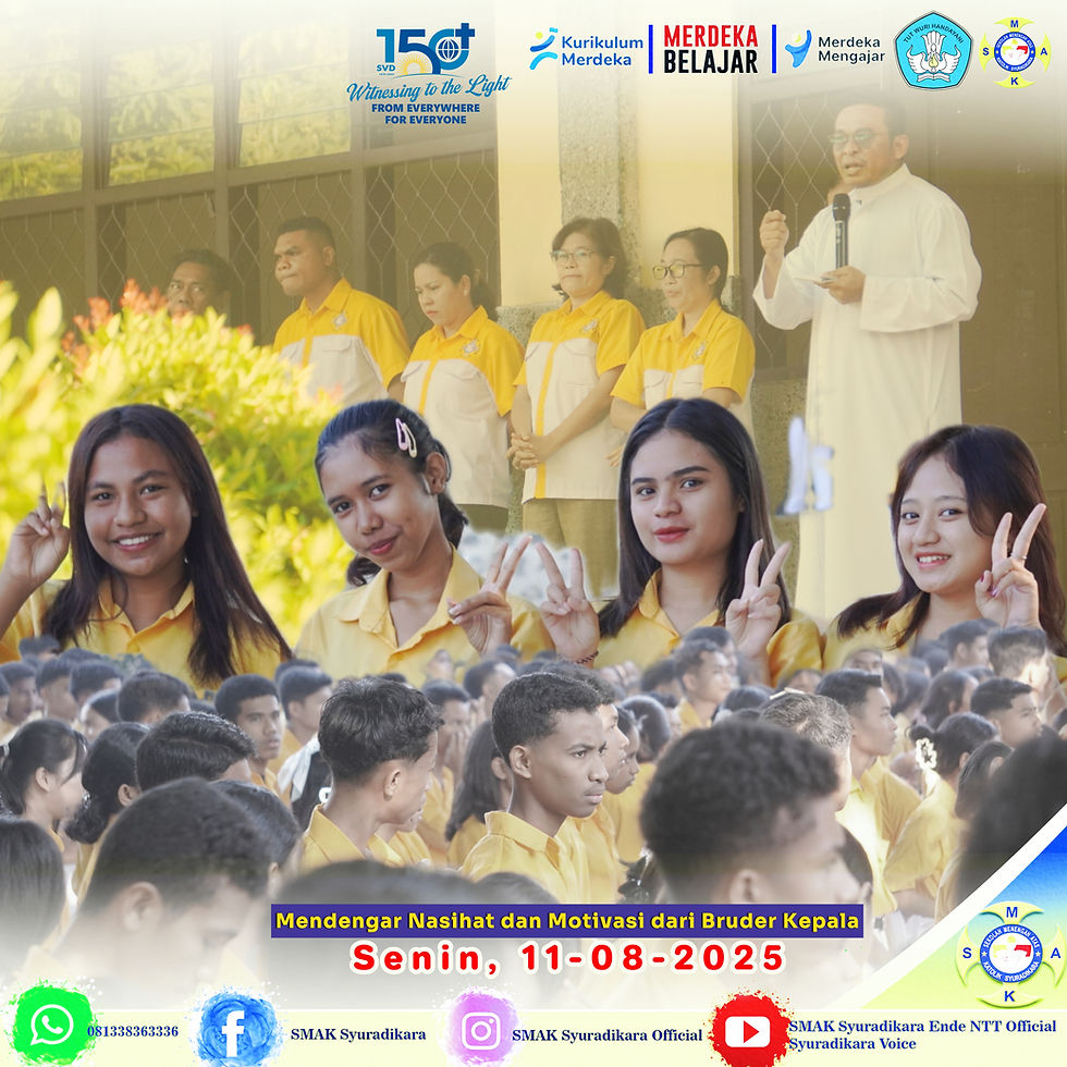 Bruder Kris memberikan apresiasi dan pesan kepada warga Syuradikara, Senin, 11 Agustus 2025.