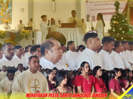 Tiga Pesan Kotbah Pater Rio Nanto pada Momen Pesta Santo Arnoldus Janssen dan Nataru Bersama