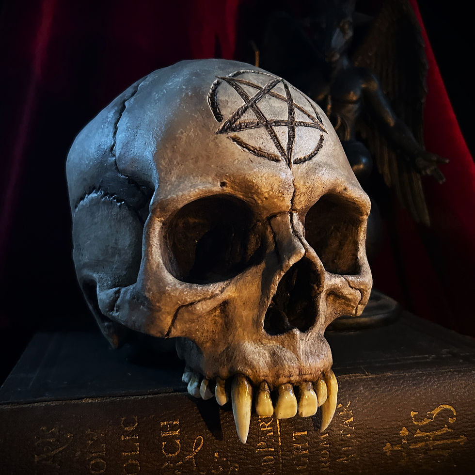 Thumbnail: Pentagram/Pentacle Engraved Vampire Skull
