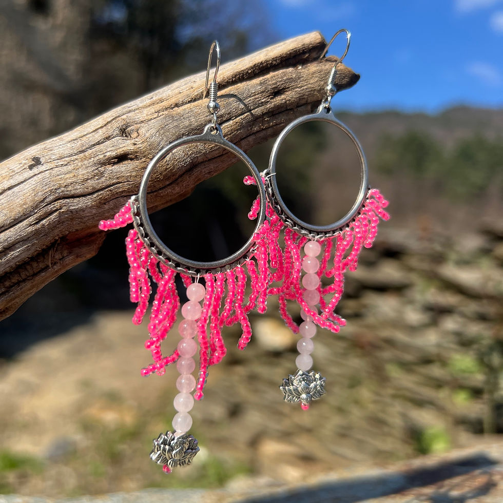 Boucles créoles quartz rose – Rosée céleste | Terraluna