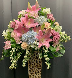 パステル調のスタンド花